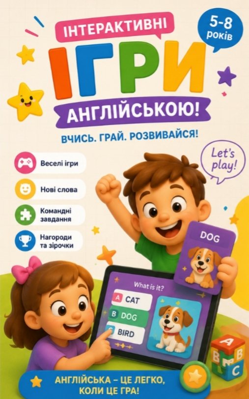 Настільні ігри англійською для діток 5-8 р.