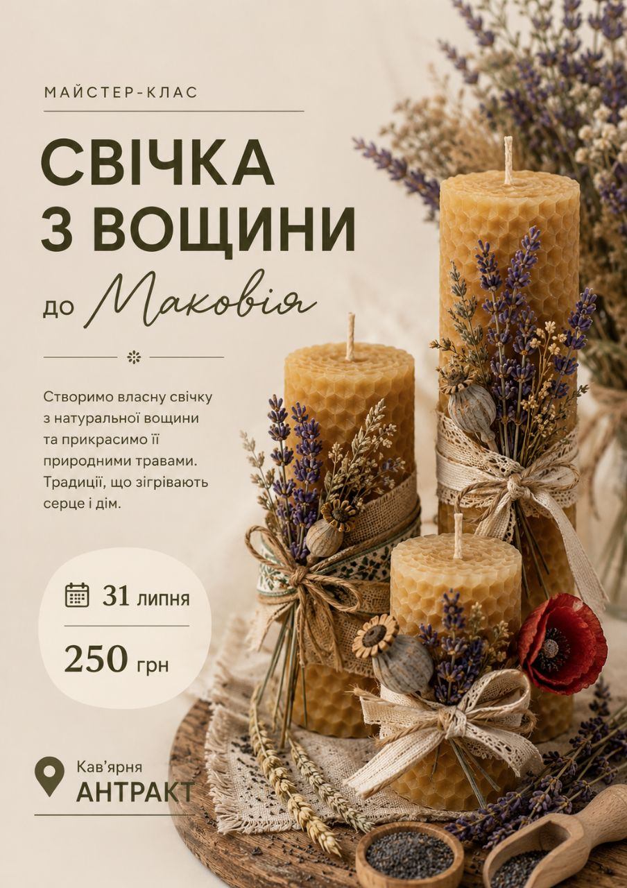 Майстер-клас зі створення свічки з вощини до Маковія